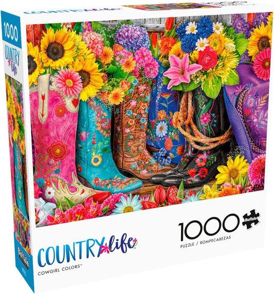 Buffalo Games Lars Stewart Cowgirl Colors – 1000 Piece Jigsaw Puzzle for Adults, Challenging Puzzle for Game Nights, 26.75" x 19.75"