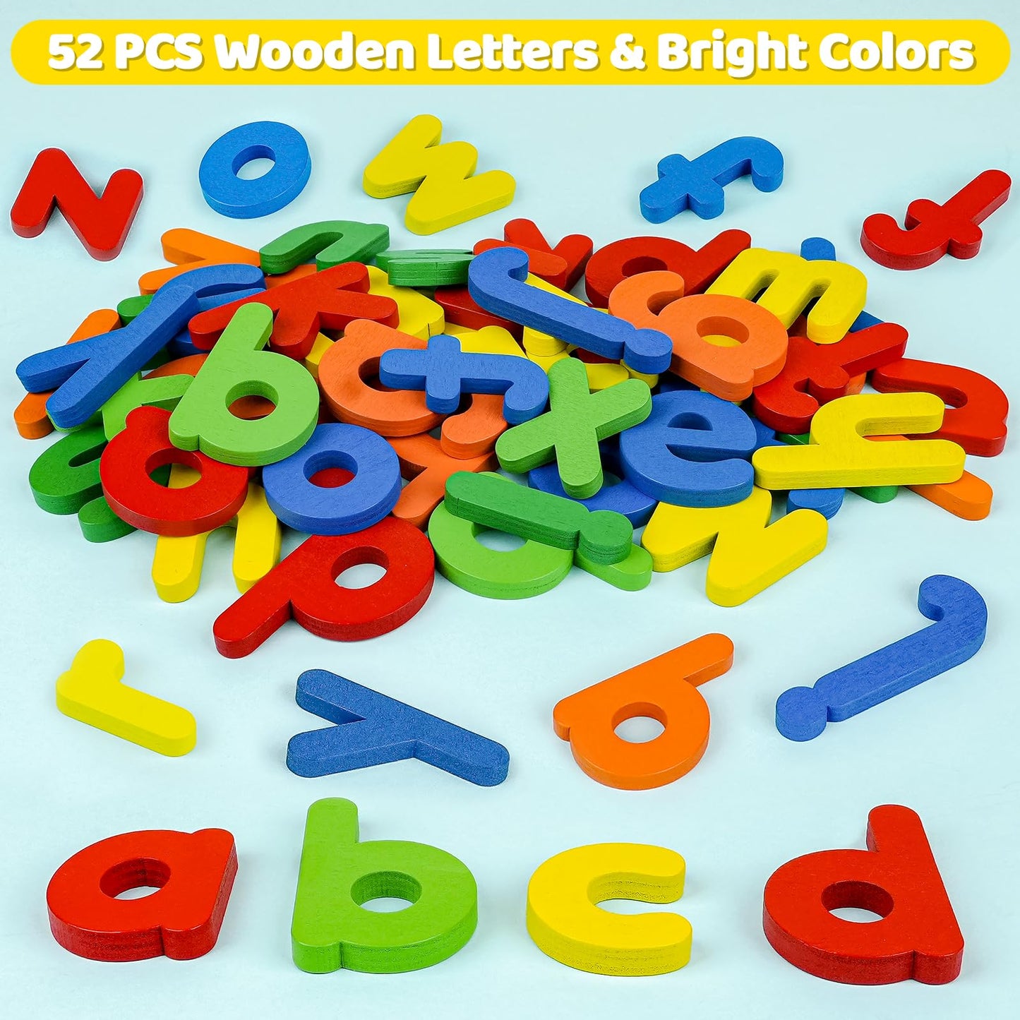 BEESTECH Wooden Alphabet Learning Toy for Toddlers – ABC Puzzle Flash Cards & Letter Matching Game for Kids Ages 2-5, Preschool Educational Toy