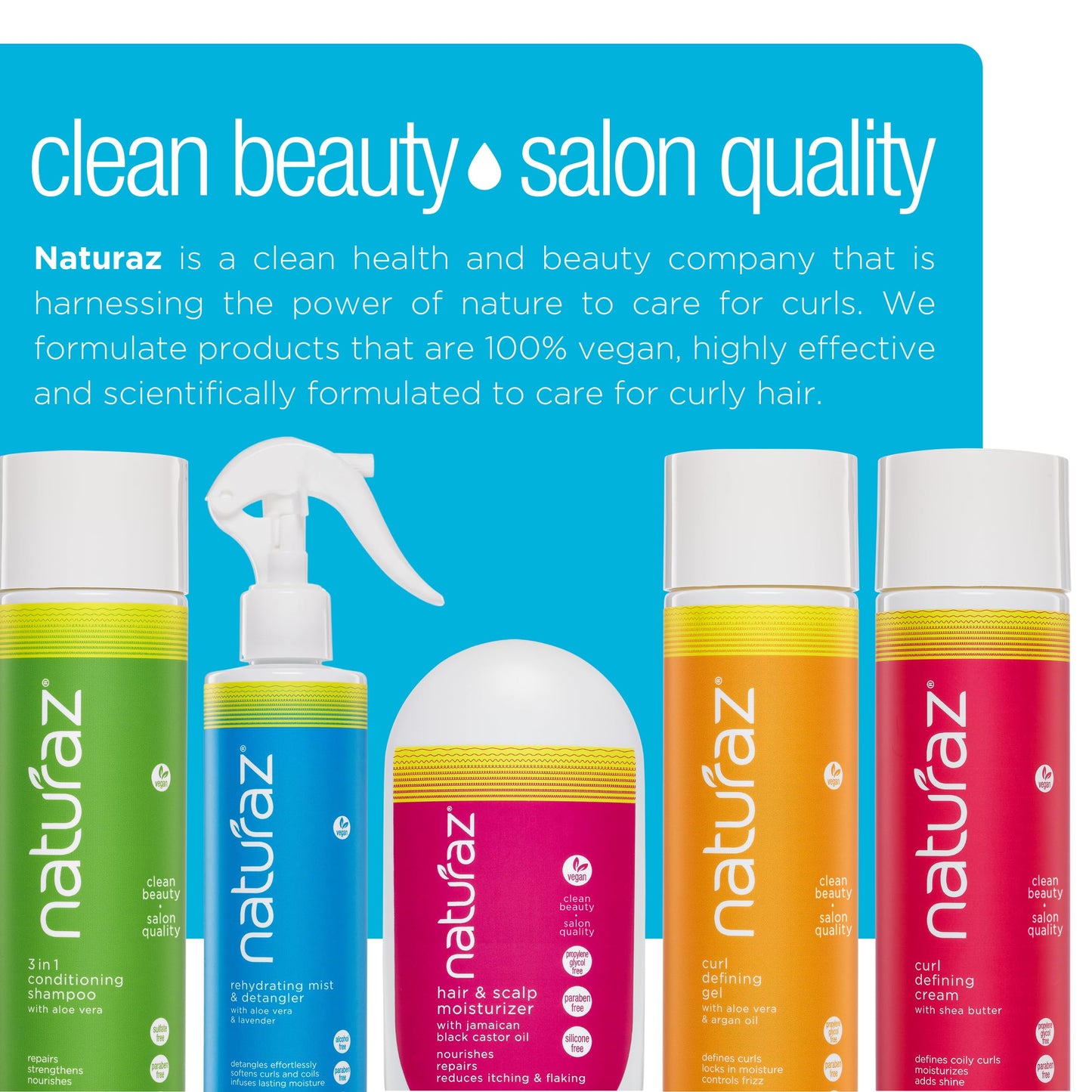 Naturaz Rehydrating Mist Detangler Spray – Leave-In Conditioner with Aloe Vera for Dry, Curly & Coily Hair – Moisturizing Vegan Formula – 8 fl oz