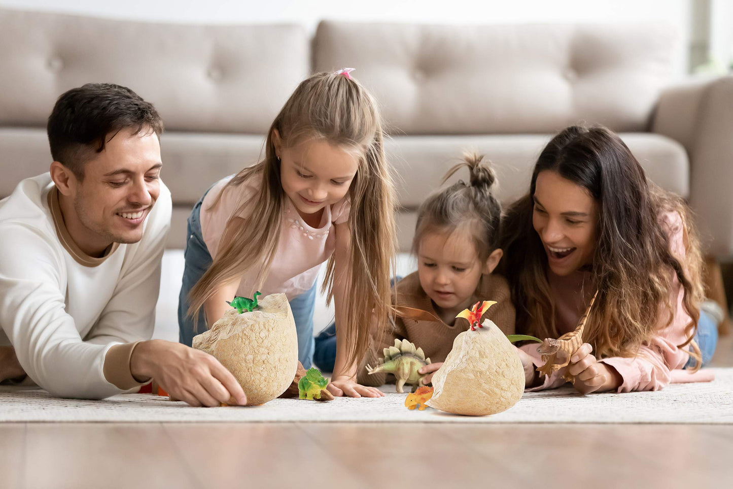 Dan&Darci Jumbo Dino Easter Egg – 12 Surprise Dinosaur Figures in One Giant Egg | STEM, Science & Craft Gift for Kids Boys & Girls