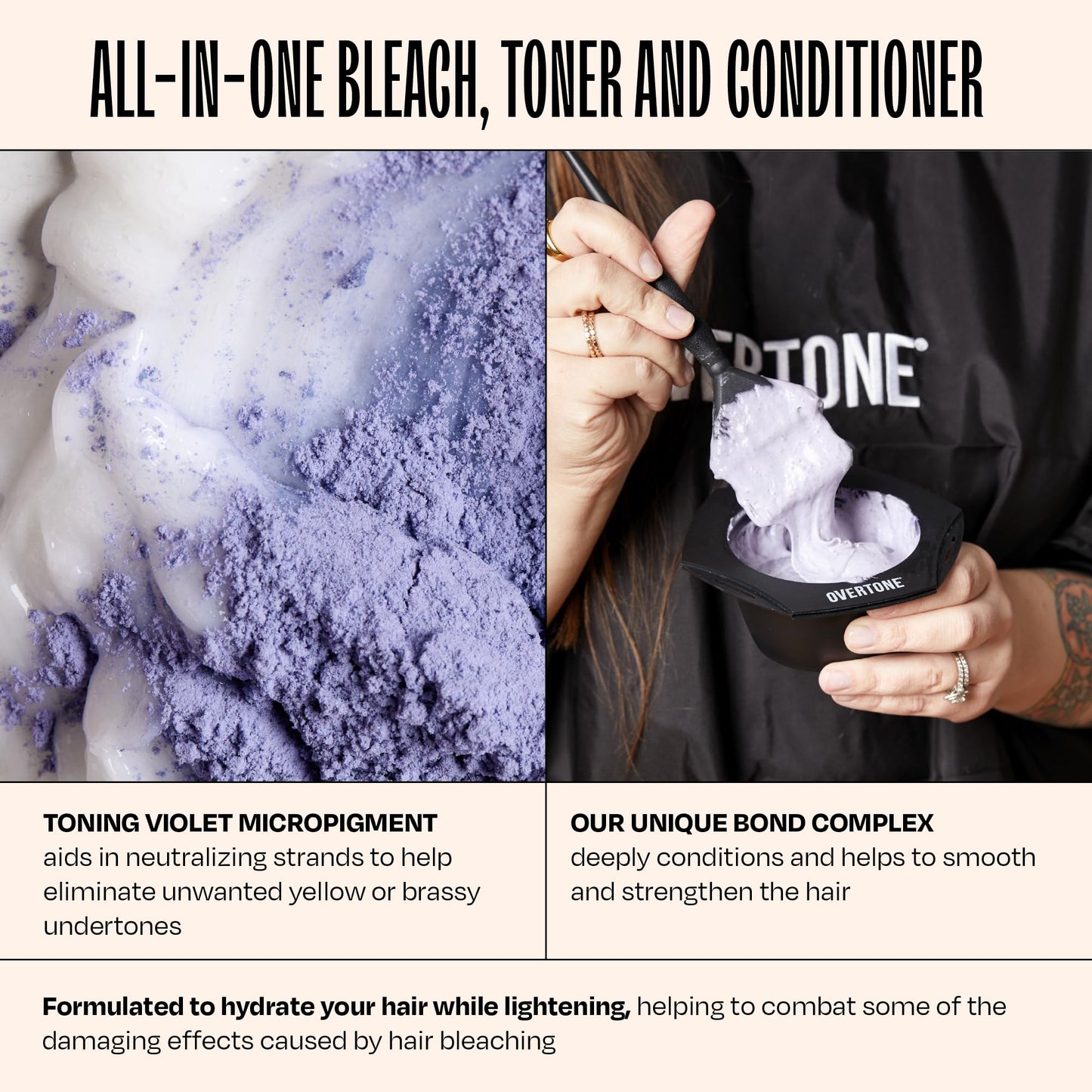 Overtone The Bleach 30 Volume Hair Lightening Kit – Vegan, Cruelty-Free, Hydrating, Built-In Toning, Lifts Up to 7 Levels