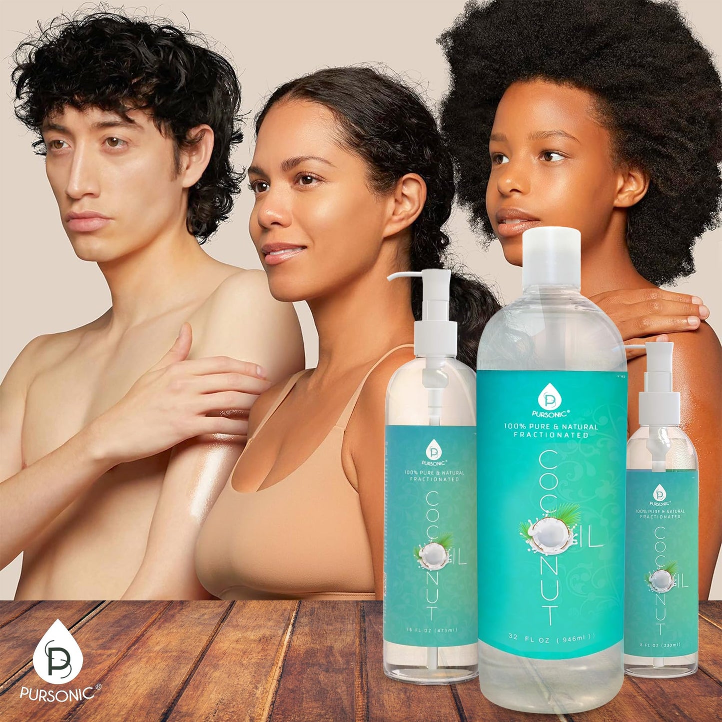 Pursonic Unscented Fractionated Coconut Oil 16oz – Multipurpose Carrier Oil for Skin, Hair, Body Massage, Makeup Removal & Aromatherapy