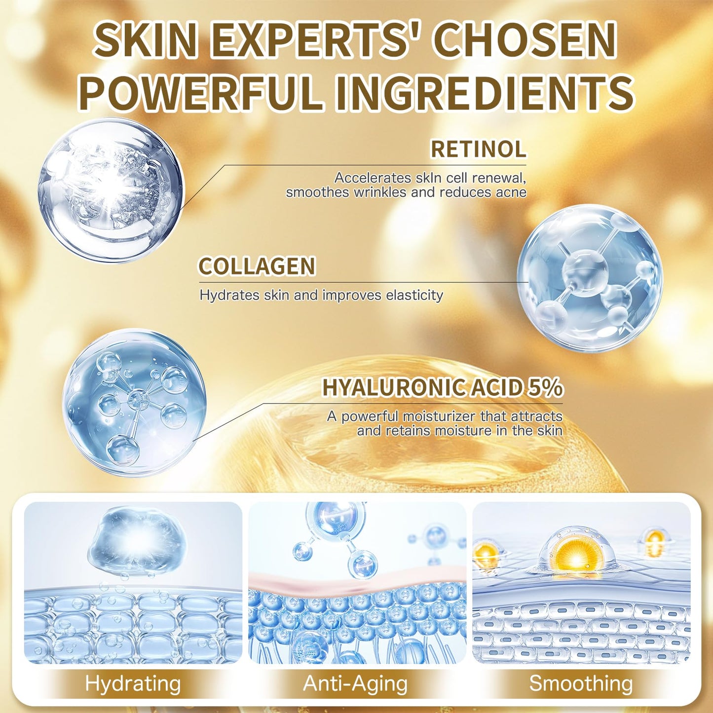 5-in-1 Anti-Aging Neck & Face Firming Cream with Retinol & Collagen – Tightens, Lifts & Moisturizes Skin for Men & Women, 1.7 oz