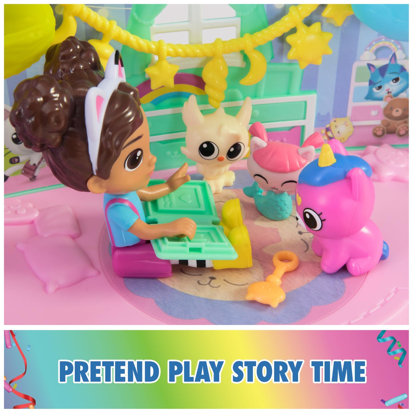 Gabby's Dollhouse Kitty Care Ear Purrfect Playroom – 17-Piece Playset with 4 Figures, Furniture & Accessories for Kids 3+