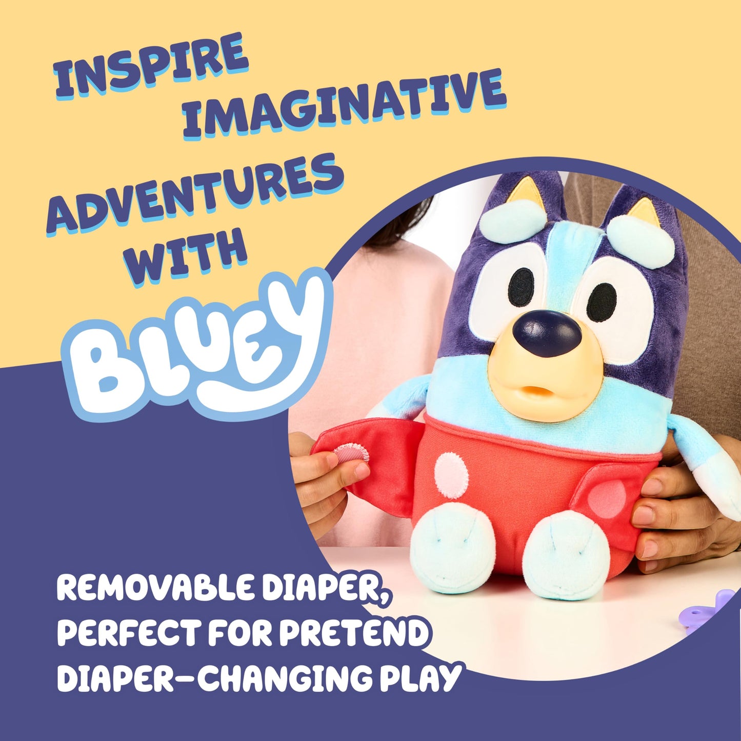 Bluey Care and Cuddle Soft Baby Toy Plush, 11”, Interactive Electronic Baby Plush Toy with 10 Different Sounds, Cuddly Soft Toys for Ages 3+