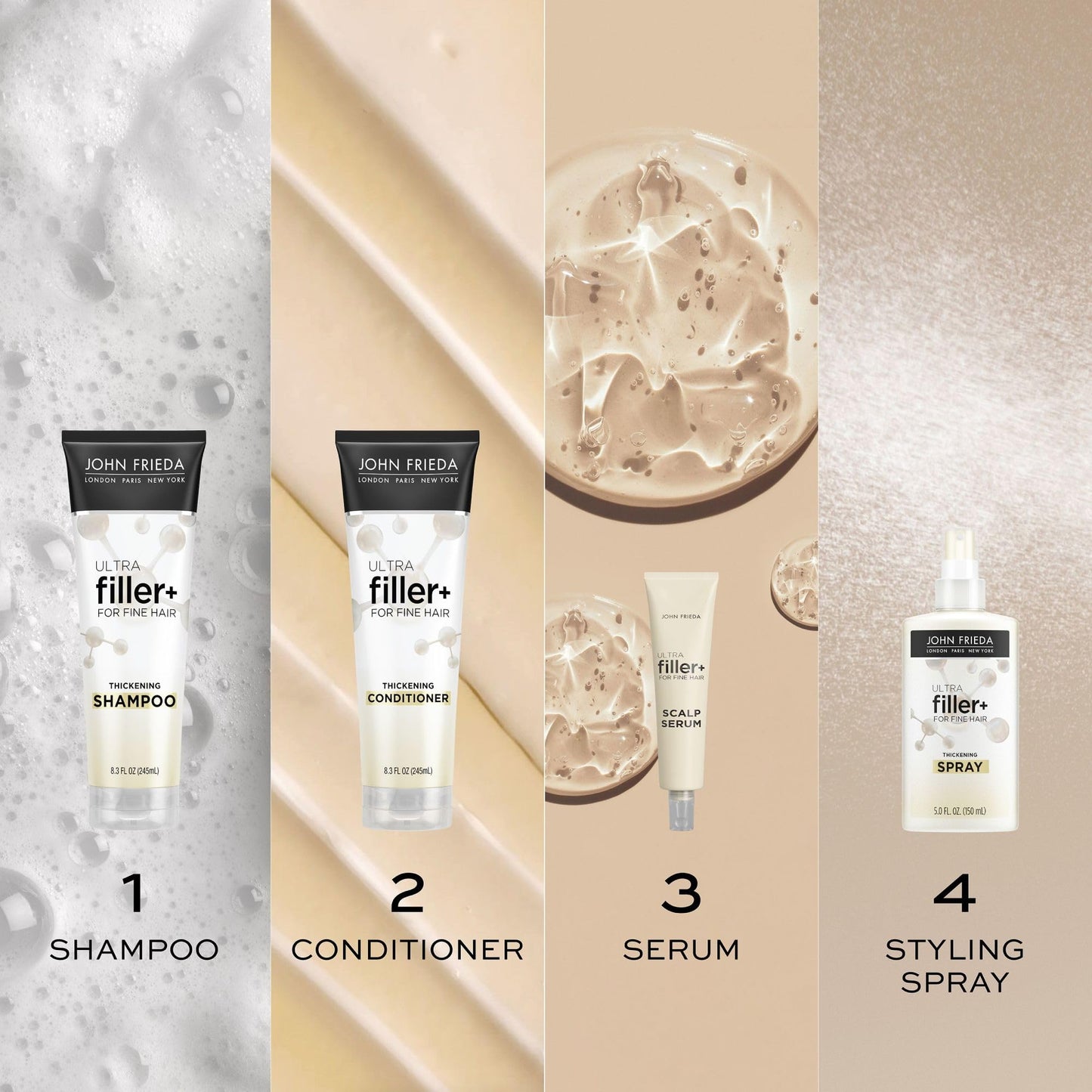 John Frieda ULTRAfiller+ Hair Density Scalp Serum for Fine Hair, Volumizing Hair Serum, Scalp Treatment for Thickening for Women and Men, 2 Oz