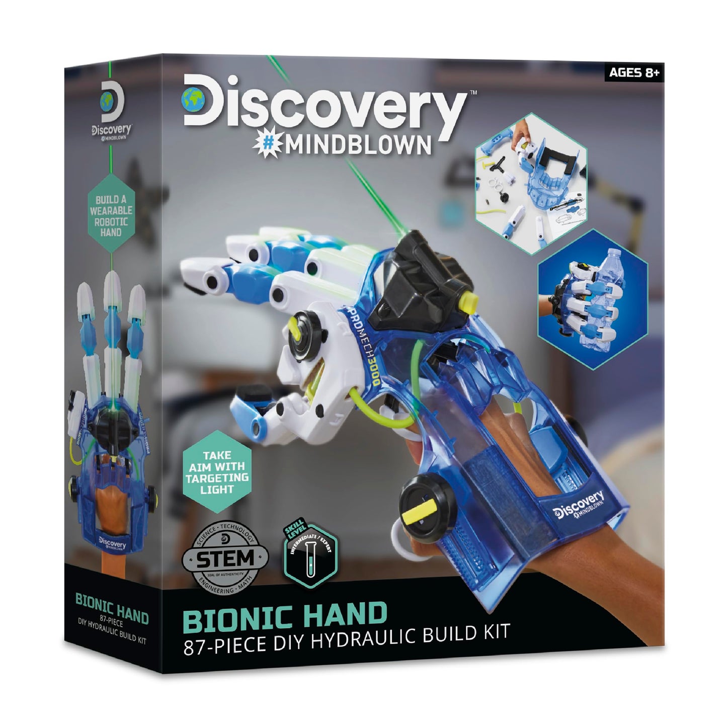 Discovery Bionic Hand Robotics Kit – 87-Piece DIY STEM Toy | Build Wearable Robotic Hand | Hydraulic Science & Engineering Kit Ages 8+