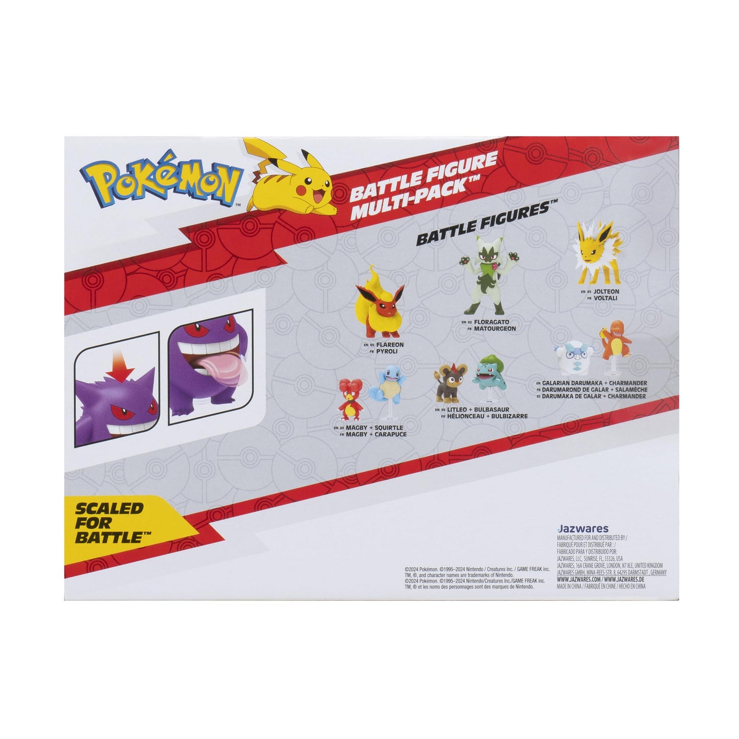 Pokemon Battle Figure 3 Pack - Features 2-Inch Misdreavus and Alolan Marowak and 3-Inch Gengar Battle Figures