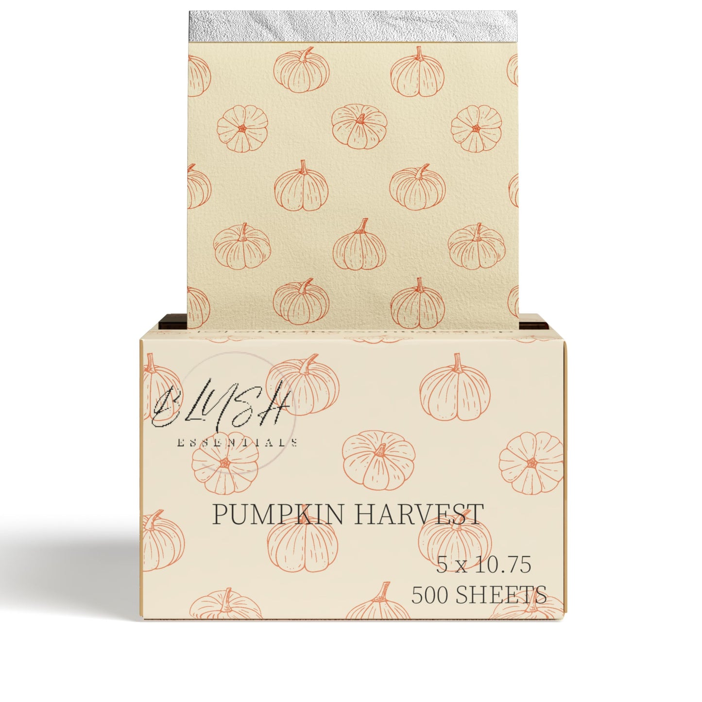 Blush Essential Pop-Up Hair Foil Sheets for Highlighting – Cute Pumpkin Harvest Design, 5x10.75 Inch, 500 Count, Aluminum Foils for Stylists