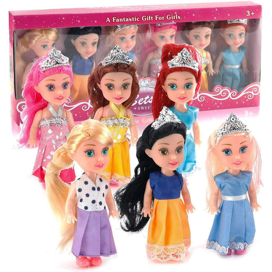 Liberty Imports Little Royal Princess Toddler Dolls with Dresses, Girls Imaginative Pretend Play Small Dolls Party Favors Collection (Princess)