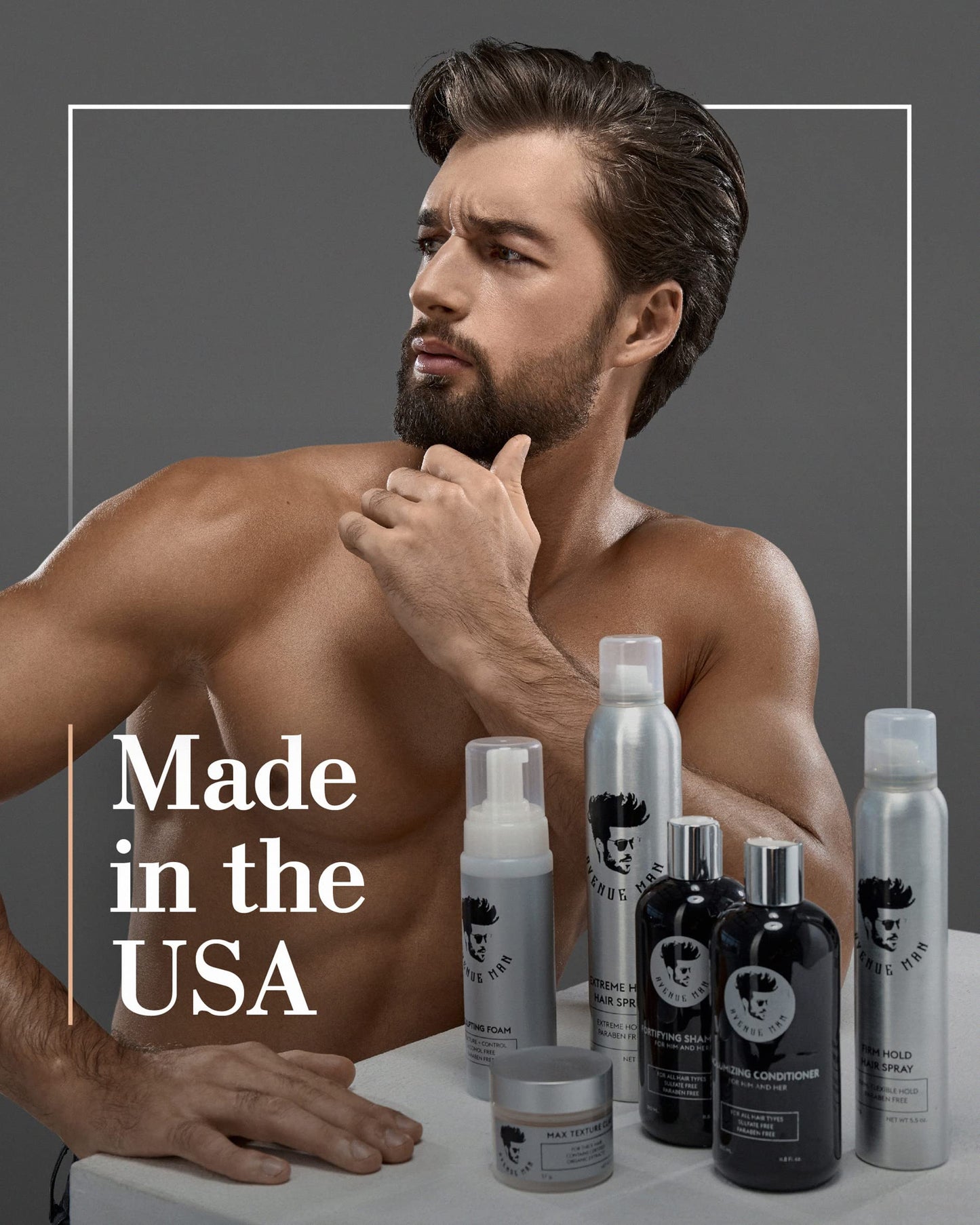 Avenue Man Texture Clay for Men – Water-Based Matte Hair Clay Pomade with Herbal Extracts, Lightweight, Frizz-Resistant, Paraben-Free, 2oz