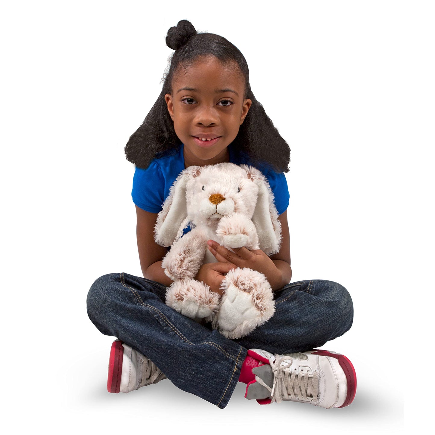 Melissa & Doug Burrow Bunny Stuffed Animal Plushie with Big Feet, Floppy Ears & Fluffy Tail, Adorable Pretend Play Toddler Toys for Girls & Boys 3+