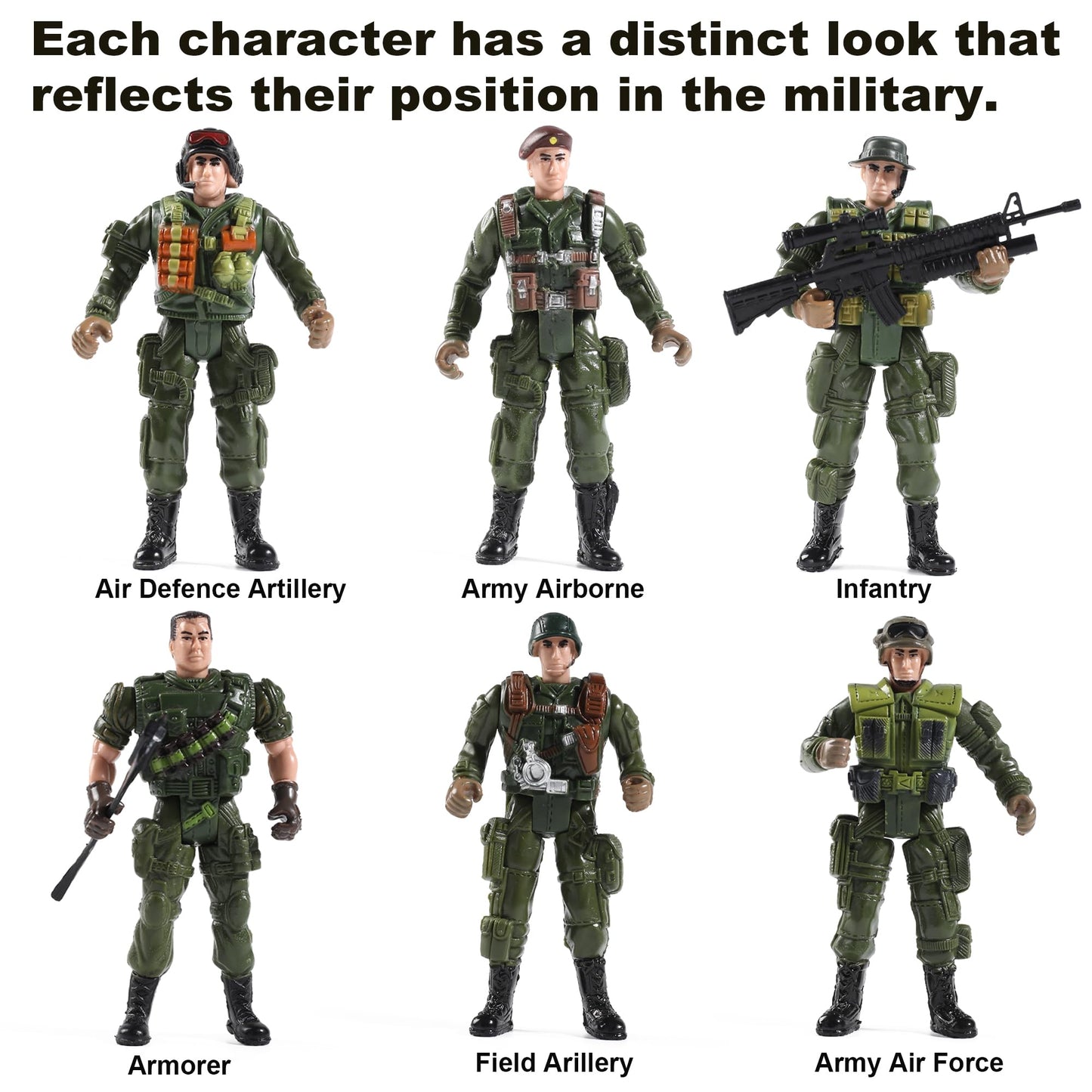 US Army Men and SWAT Team Toy Soldiers Action Figures with Military Weapons Accessories for Kids Boys Girls,12Pcs