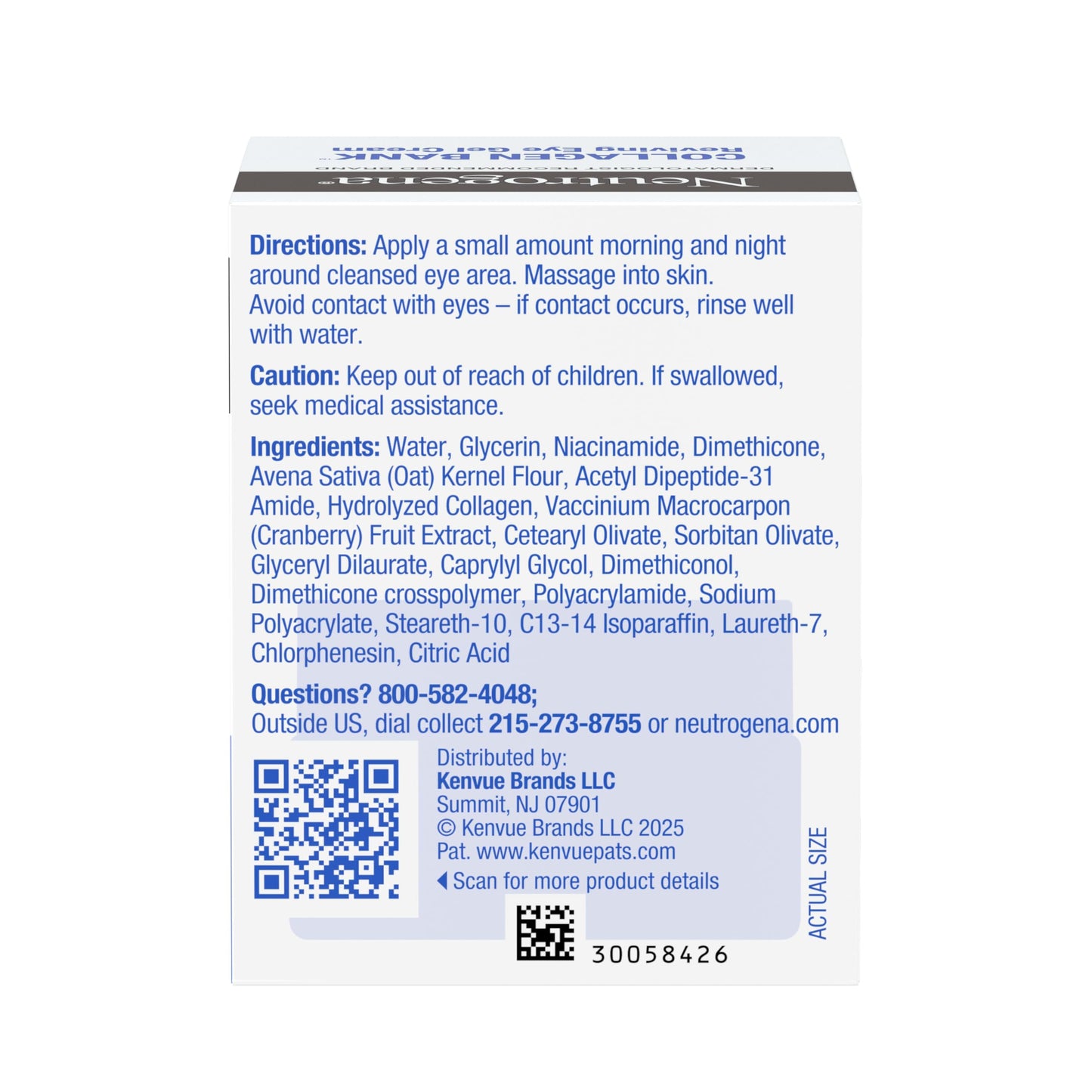 Neutrogena Collagen Bank Reviving Eye Cream, 0.5 oz – Reduces Dark Circles, Puffiness & Fine Lines, Fragrance-Free with Peptides