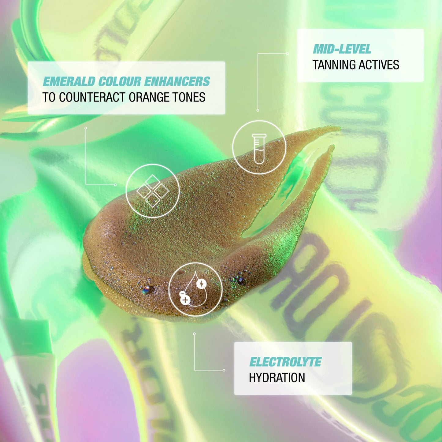 Bondi Sands Technocolor Emerald 1 Hour Express Self Tanning Foam|Best for Medium Skin Tones Looking to Achieve a Deep, Olive Toned Tan|6.76 fl. oz.