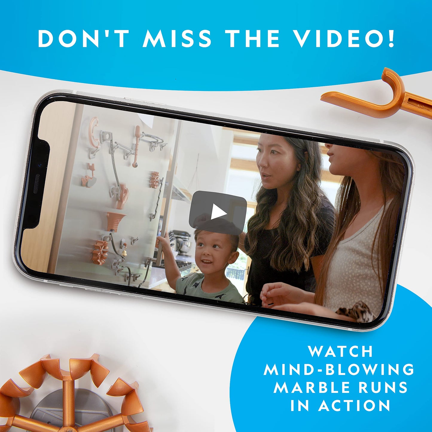 National Geographic Magnetic Marble Run - 75-Piece STEM Building Set with Magnetic Track, Trick Pieces & Marbles for Kids & Adults