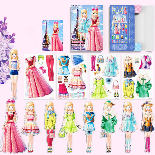 Daniel Axel Magnetic Dress-Up Paper Doll for Girls 4-7, Princess Magnet Set, Travel & Road Trip Activity, Interactive Birthday Gift
