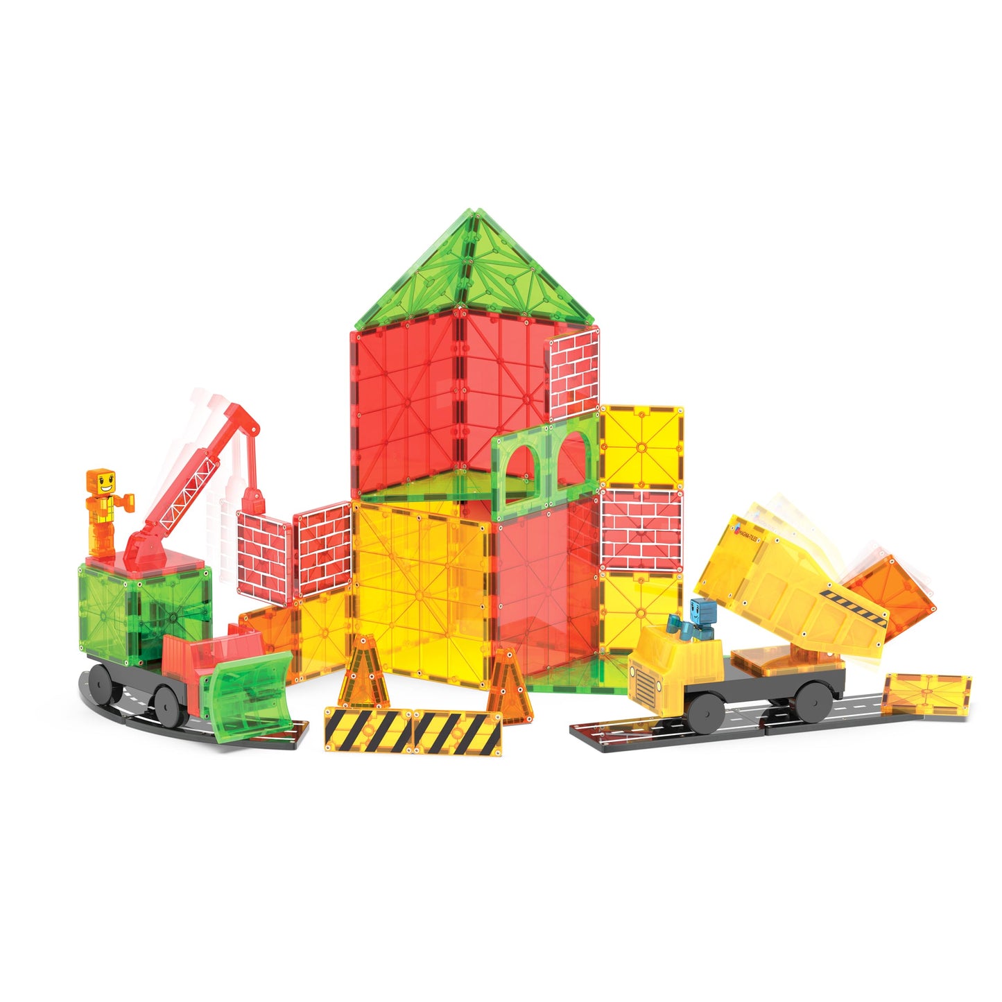 MAGNA-TILES Builder XL 50-Piece Magnetic Construction Set, The Original Magnetic Building Brand
