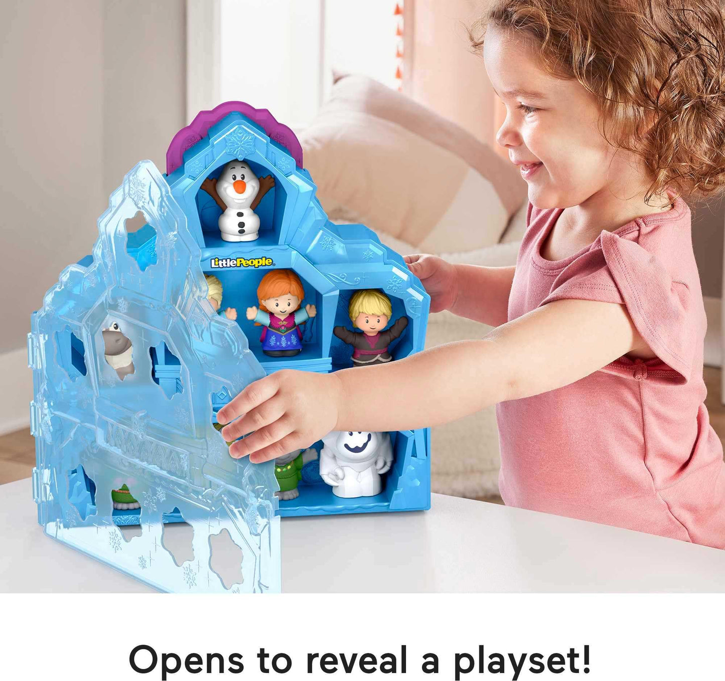 Fisher-Price Little People Toddler Toy Disney Frozen Carry Along Castle Case Playset with Figures for Pretend Play Kids Ages 18+ Months