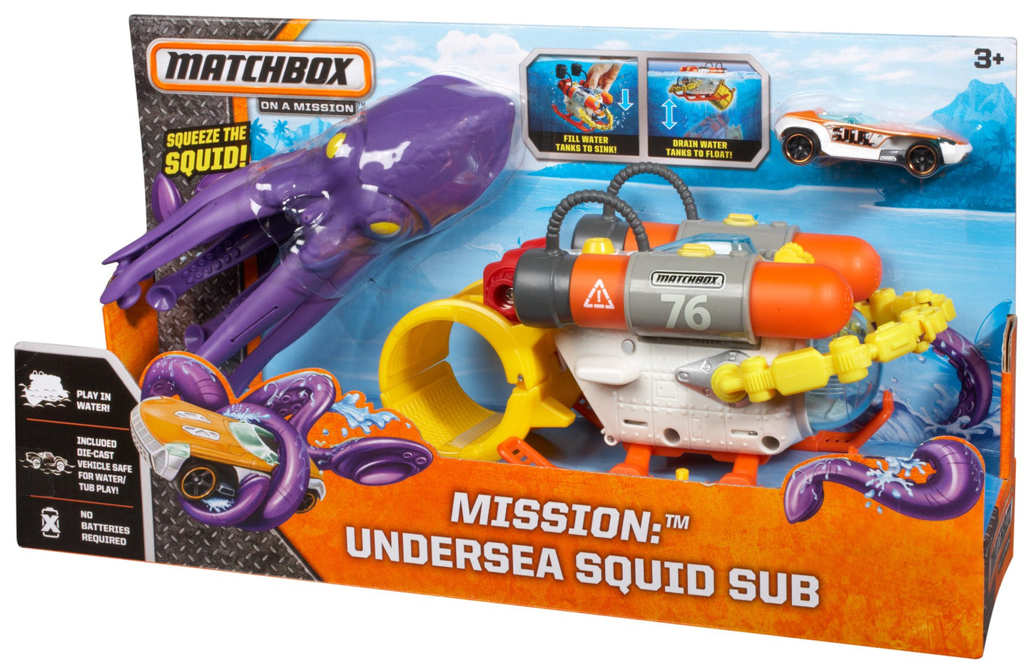 Matchbox Car-Go Squid Sub Playset