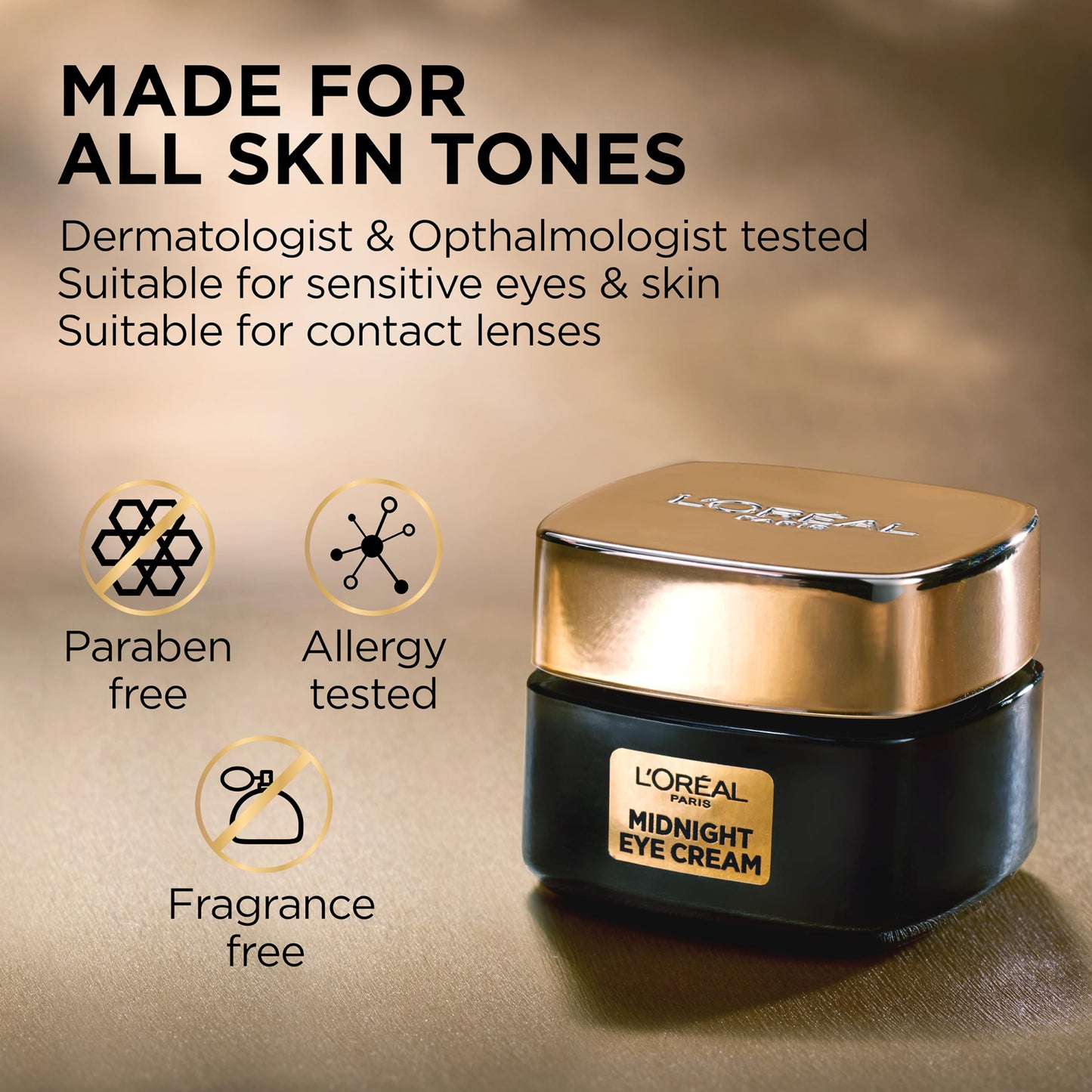 L'Oreal Paris Age Perfect Cell Renewal Midnight Eye Cream, Antioxidant-Rich Under Eye Cream to Treat 8 Signs of Aging, Includes Night Cream Sample