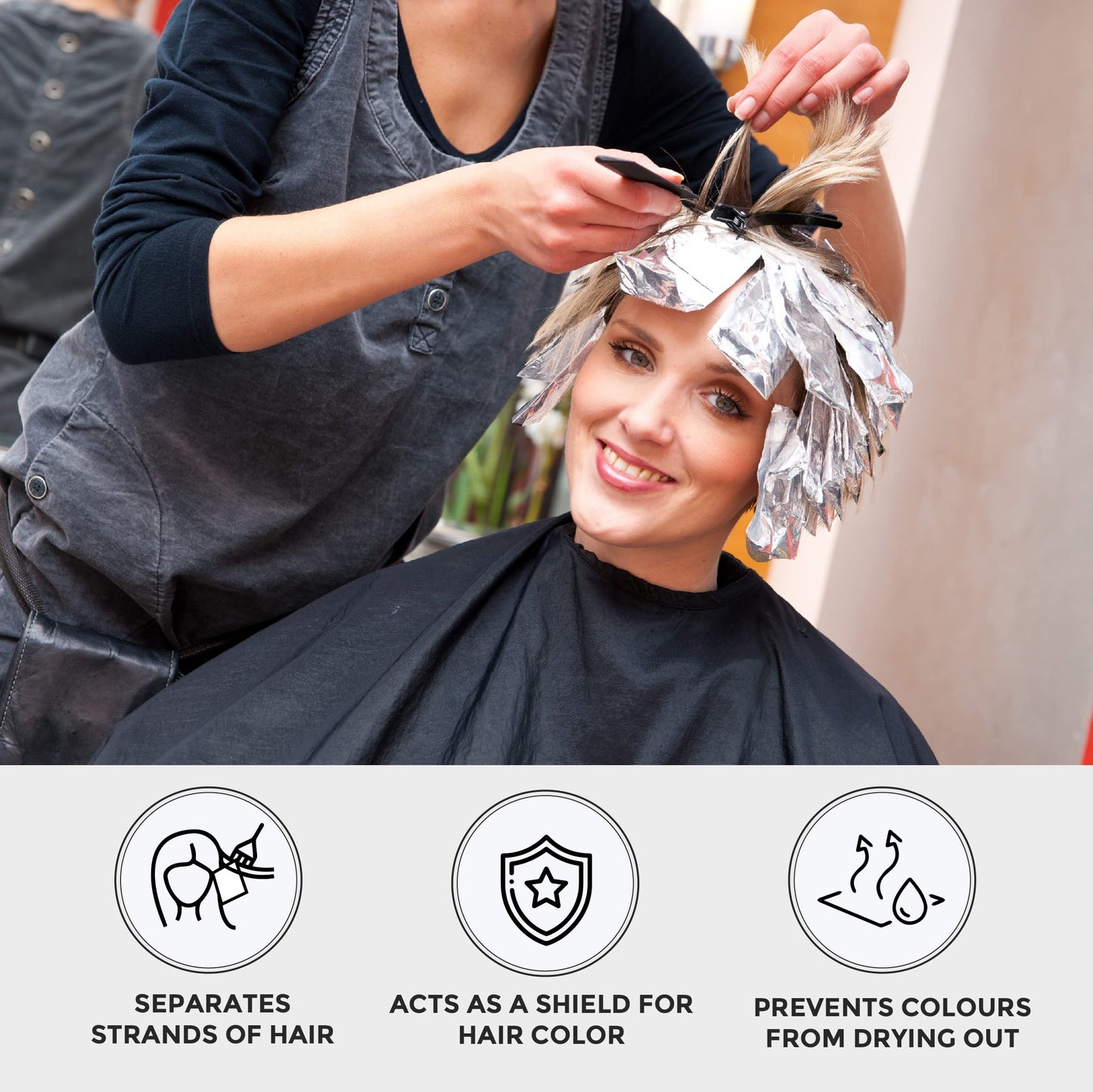 ForPro Expert Embossed Foil Sheets 500S – Pop-Up Aluminum Foil for Hair Coloring & Highlights, Food Safe, 5"x10.75", 500 Count