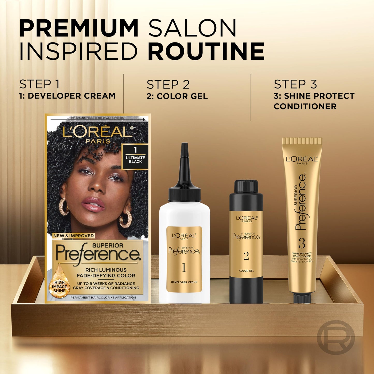 L'Oreal Paris Superior Preference Fade-Defying + Shine Permanent Hair Color, 6AM Light Amber Brown, Pack of 1, Hair Dye