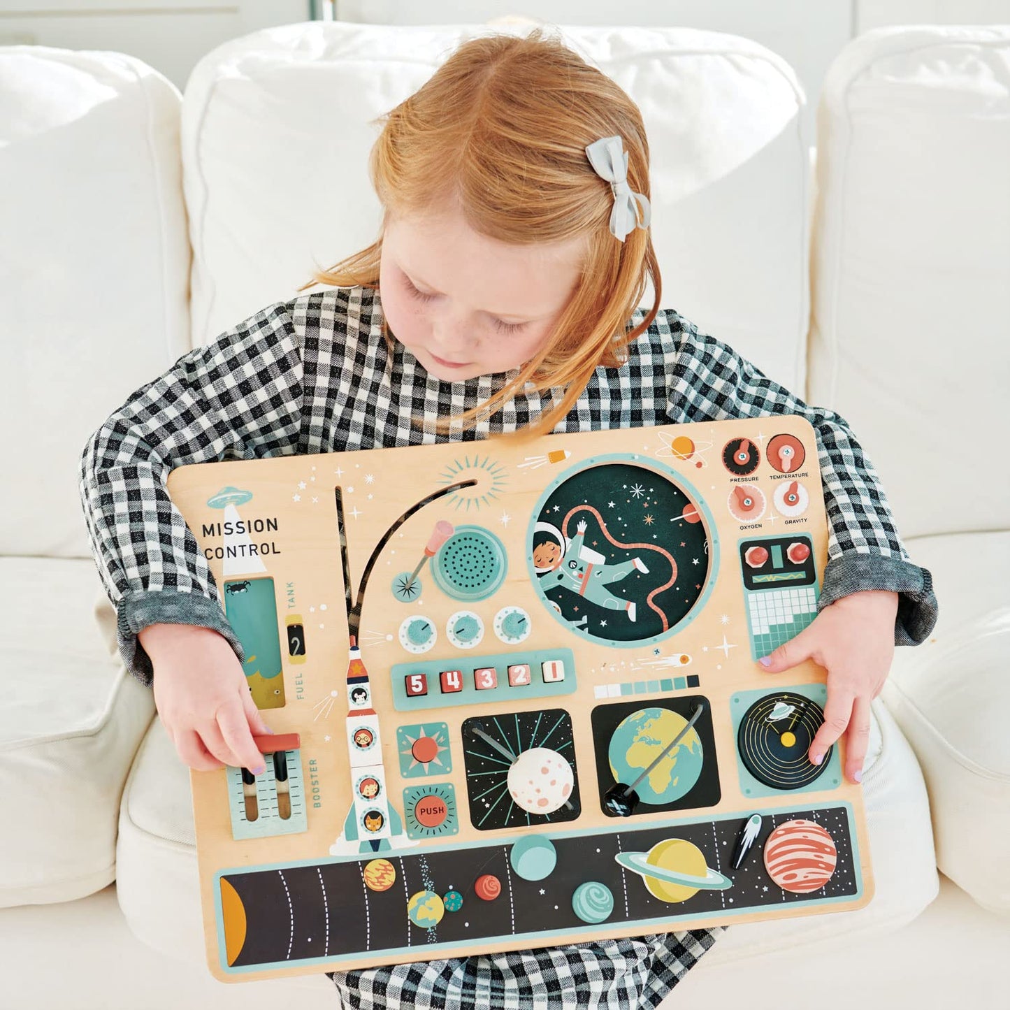 Tender Leaf Toys Wooden Space Station Playset – Rocket Dashboard, Inter-Galactic Mission Activities for Kids Ages 3+, Imaginative STEM Play