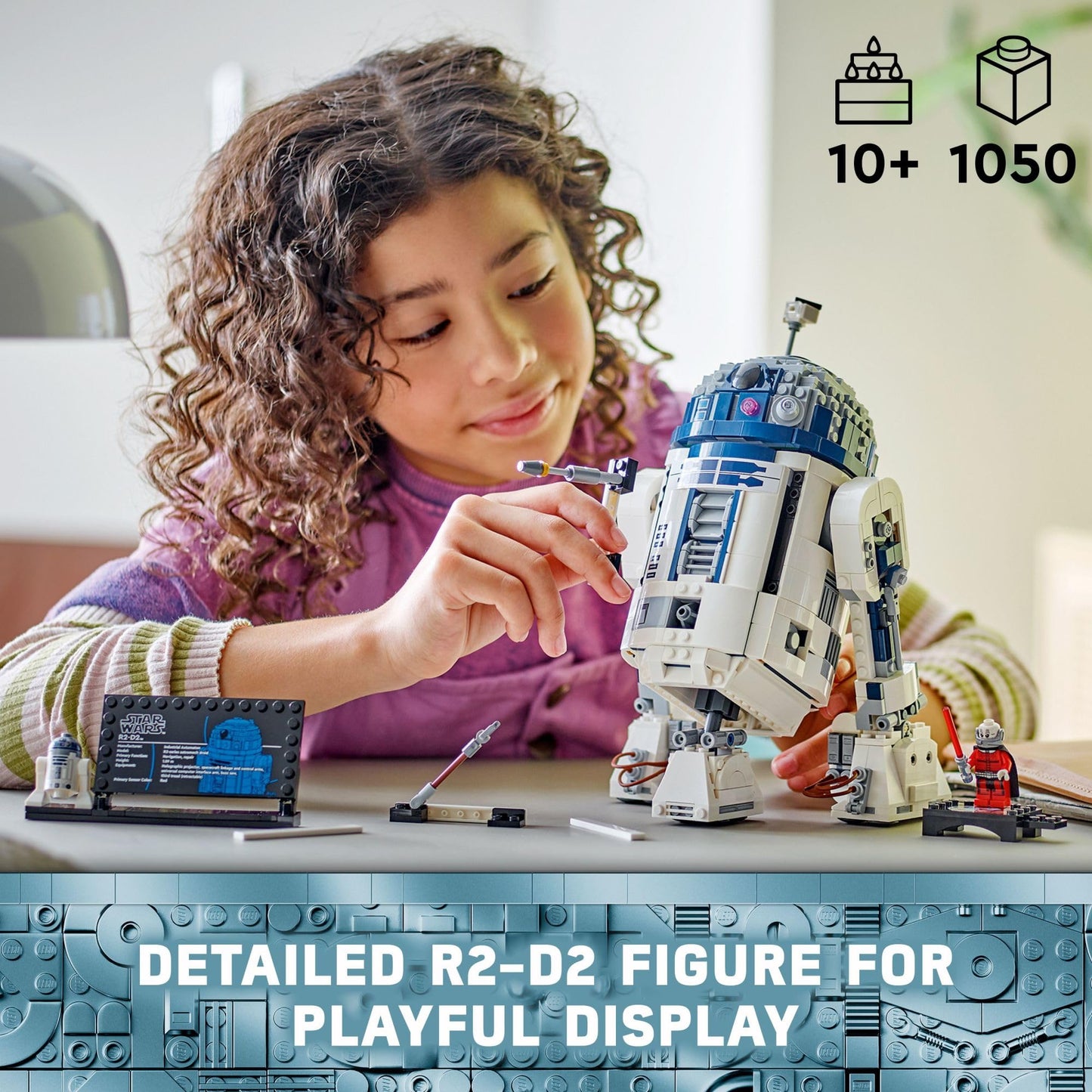 LEGO Star Wars R2-D2 Set 75379 – Build & Display Droid Toy for Kids 10+, Includes 25th Anniversary Darth Malak Minifigure