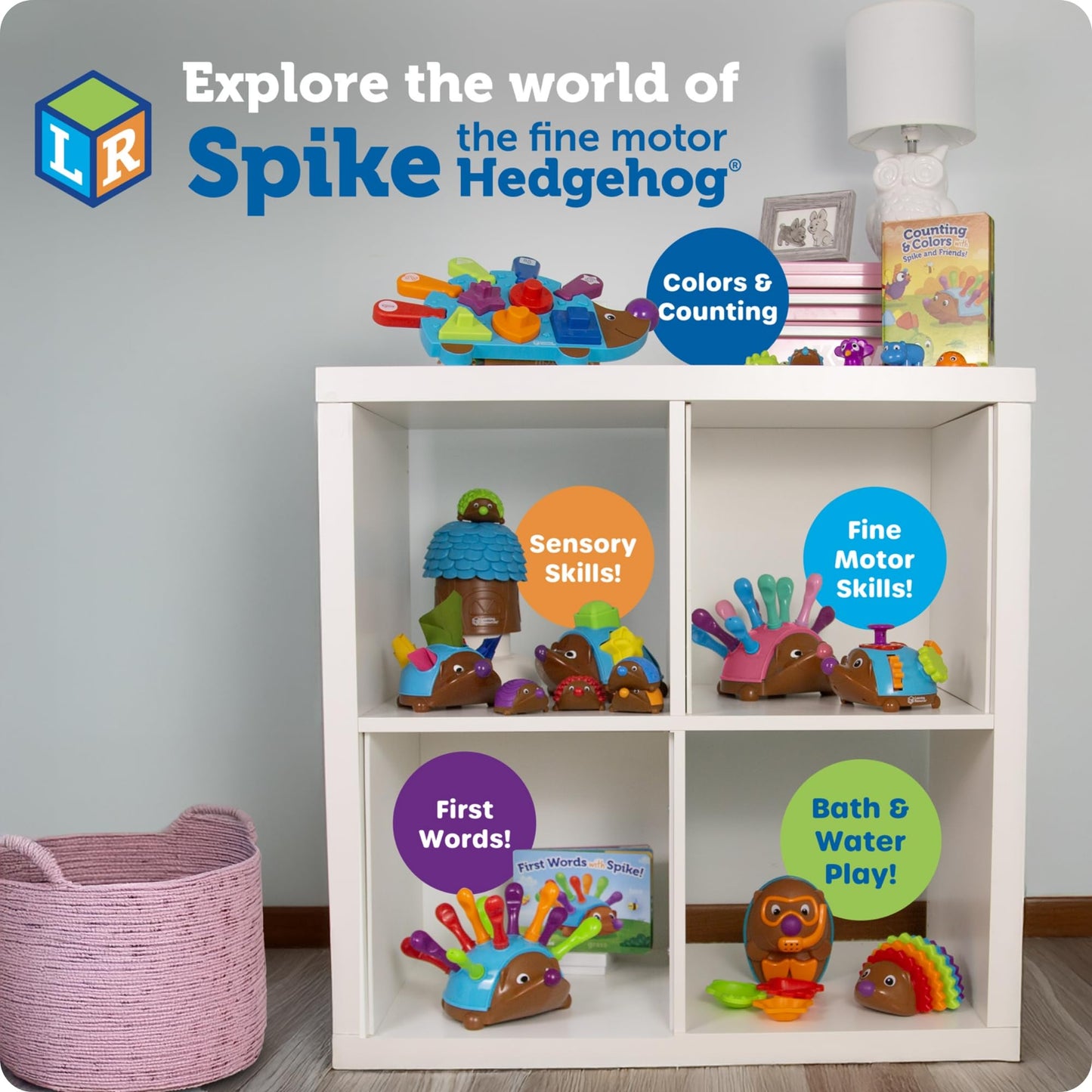 Learning Resources Spike The Hedgehog - Toddler Montessori Toy for Stacking, Sorting, Matching, Fine Motor Skills & Educational Fun