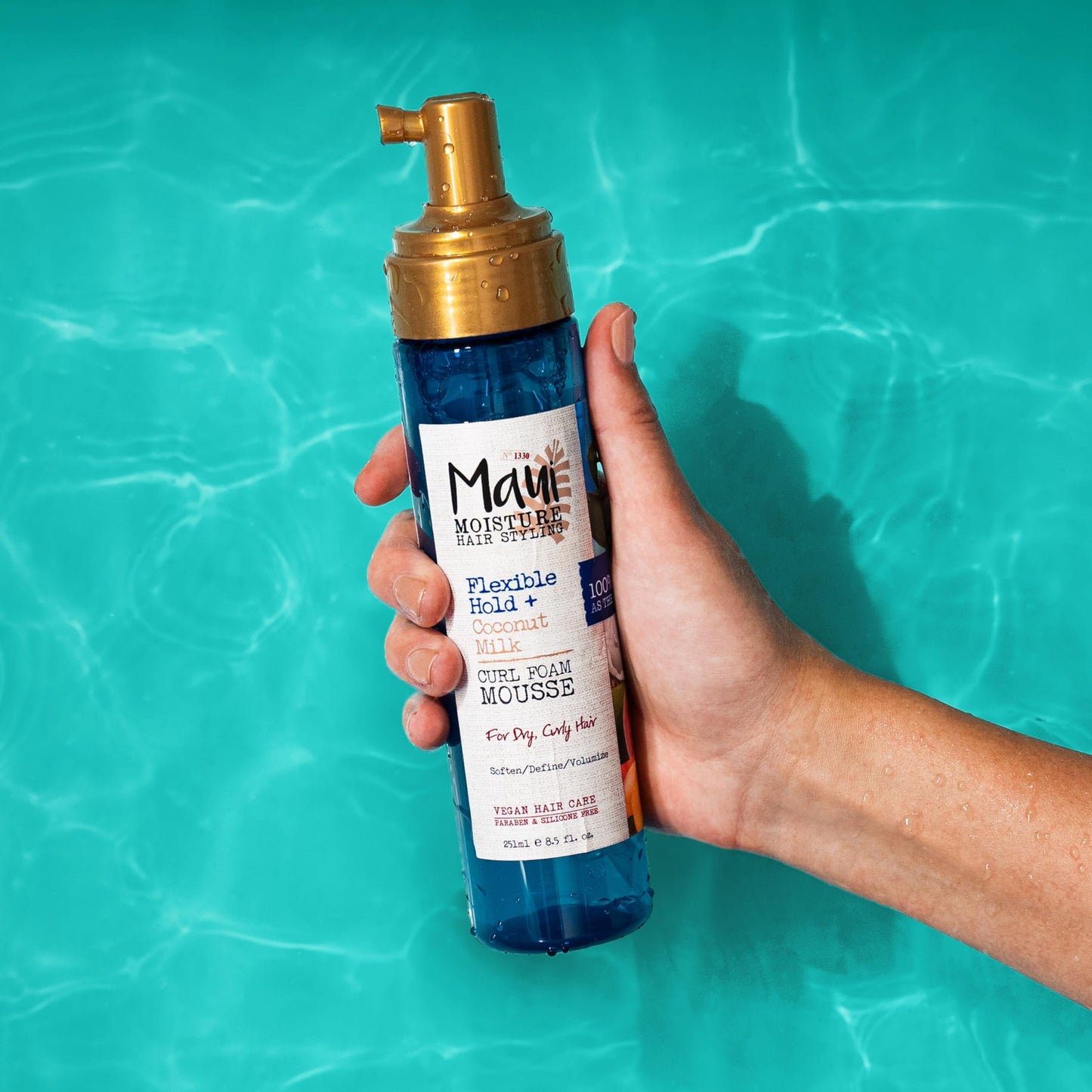 Maui Moisture Flexible Hold + Coconut Milk Curl Foam Mousse, for Curly Hair Styling, No Drying Alcohols, Parabens or Silicone, 8.5oz