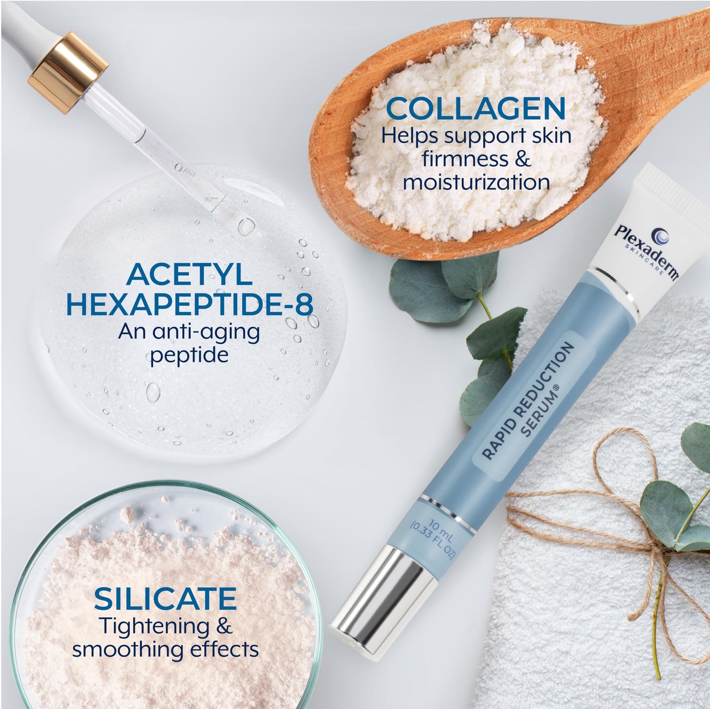 Plexaderm Rapid Reduction Eye Serum – Instantly Reduces Under-Eye Bags, Dark Circles, Wrinkles & Fine Lines, Anti-Aging, Full Size