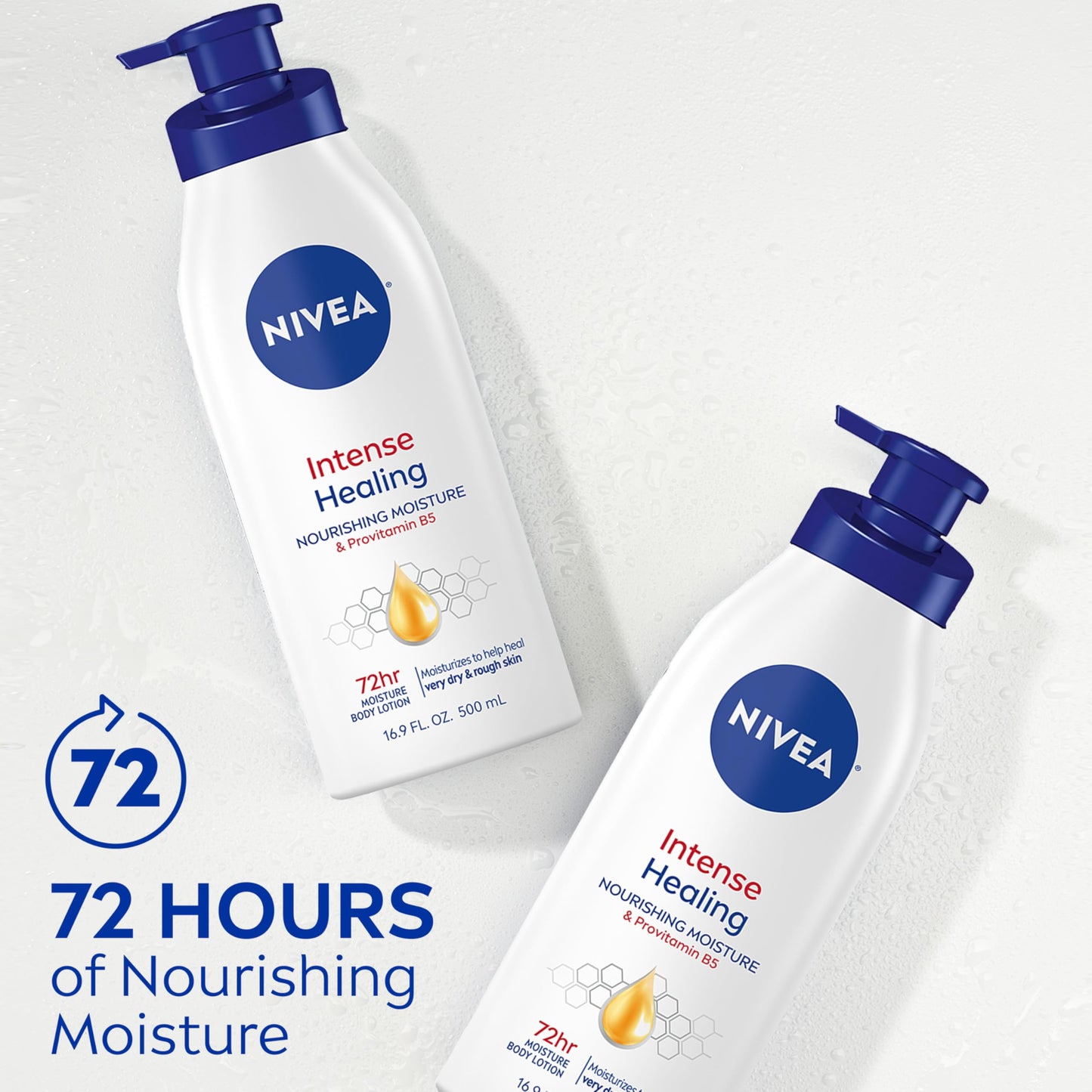 NIVEA Intense Healing Body Lotion – 72-Hour Moisturizer for Very Dry, Itchy Skin with Glycerin, Provitamin B5 & Niacinamide, 16.9 fl oz
