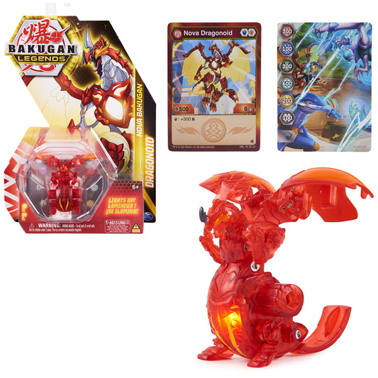 Bakugan Legends Dragonoid Light Up Action Figure, 1 Character Card and Metal Gate Card, Kids Toys for Boys Ages 6 and Up