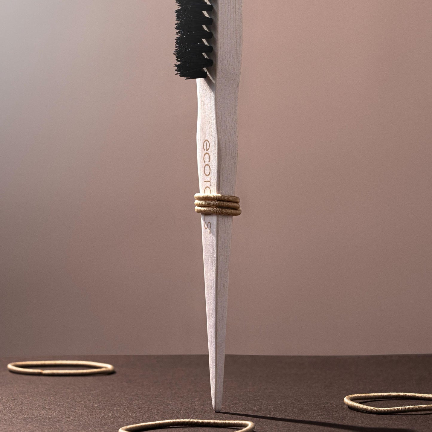 EcoTools Slick Back Hairbrush | Small Styling Brush for Perfect Ponytail or Bun | Smooth, Tease & Tame Frizz | Bamboo Handle & Vegan Bristles