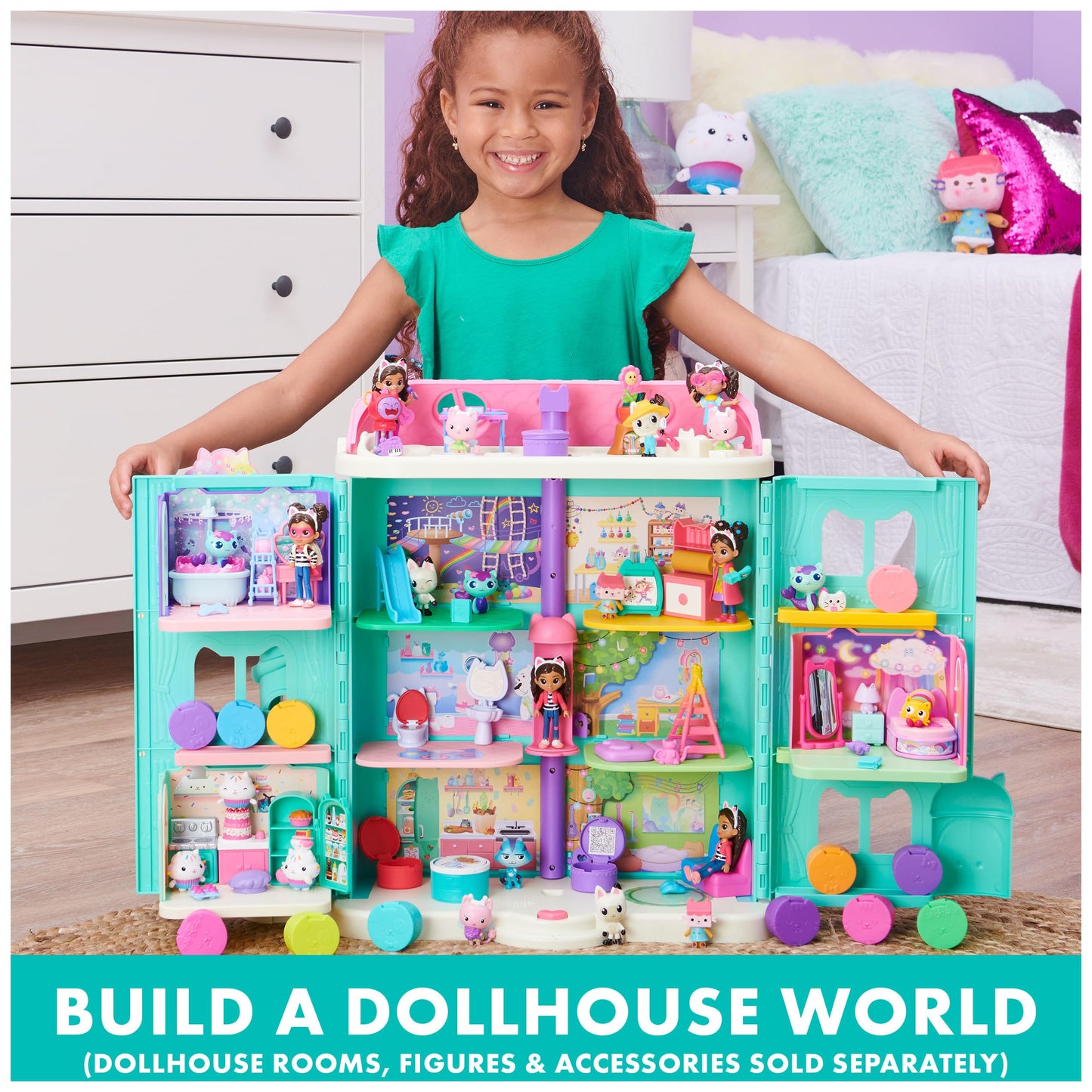 Gabby’s Dollhouse, 8-inch MerCat Purr-ific Plush Toy, Kids Toys for Ages 3 and up