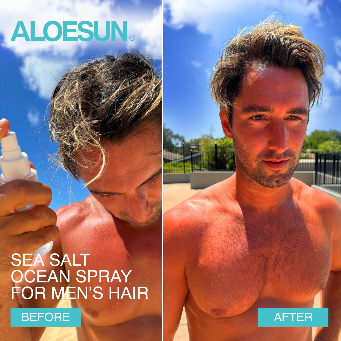 ALOESUN Organic Sea Salt Hair Spray | Texturizing & Volumizing Spray with Aloe Vera & Lavender | For Wavy, Curly & Fine Hair | Travel Size