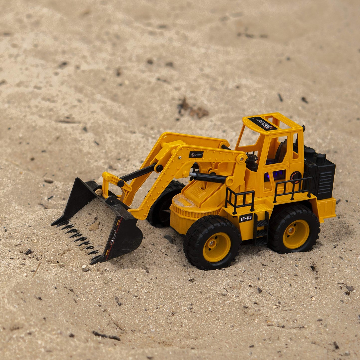 Top Race TR-113 RC Tractor Toy, 5-Channel Electric Front Loader with Lights & Sounds, 14"x6"x8" Remote Control Construction Vehicle