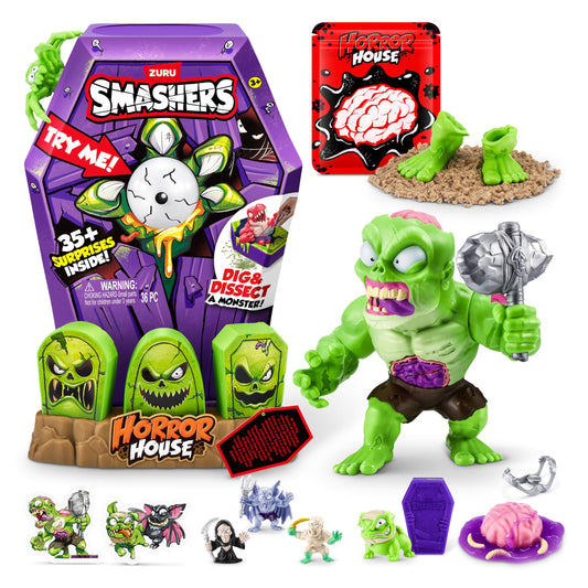 Smashers Mega Horror House (Green) by ZURU, Interactive Toy, Collectable Toy for Kids and Teens