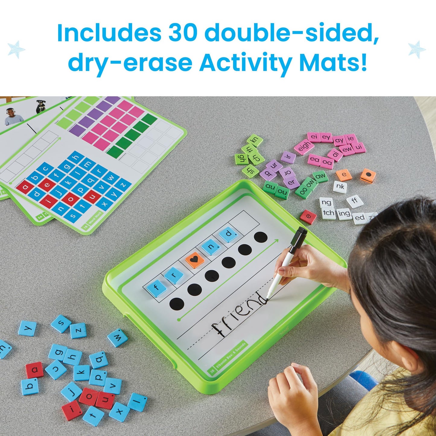 hand2mind Phonics Word Work Small Group Set – Magnetic Letters & Trays for Kindergarten, Phonemic Awareness & Science of Reading