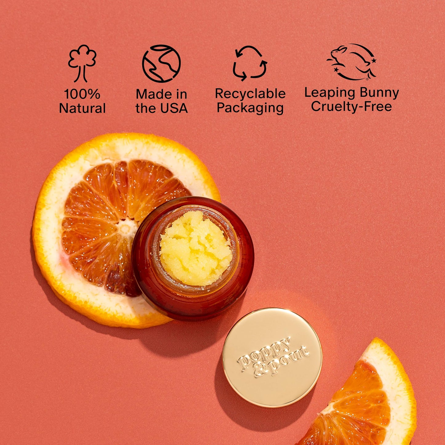 Poppy & Pout Marshmallow Creme Lip Scrub – Natural, Moisturizing Sugar Exfoliator with Essential Oils, Smooths & Hydrates, Cruelty-Free