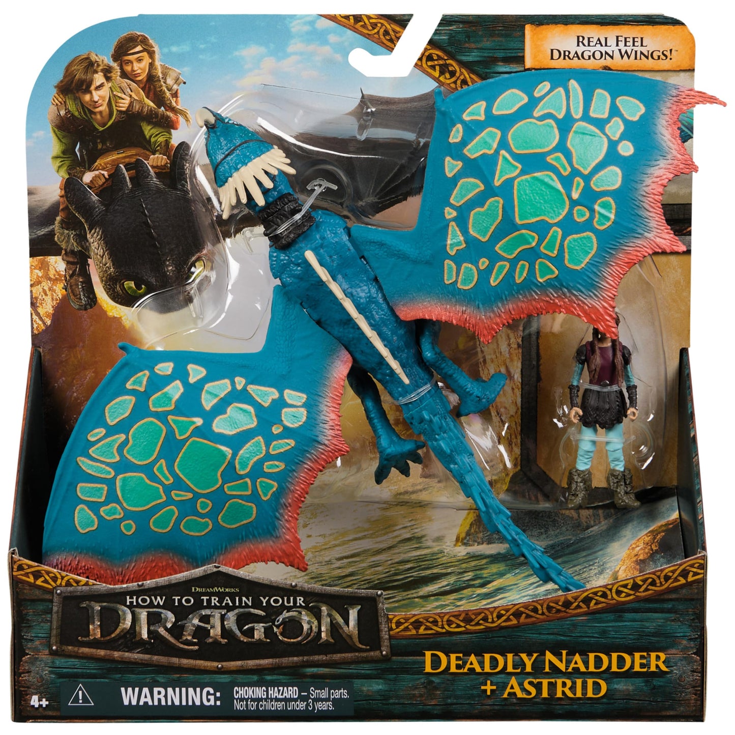 Dreamworks Dragons, How to Train Your Dragon, Deadly Nadder & Astrid, Viking Duo Action Figures, Kids Toys for Boys Ages 4 and up
