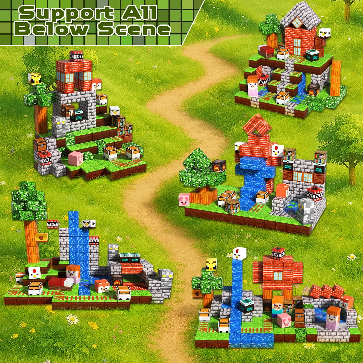 200PCS Forest Magnetic Building Blocks – Strong Stacking Magnets for Kids 3+, STEM Learning, Sensory Toy, Creative Birthday & Christmas Gift