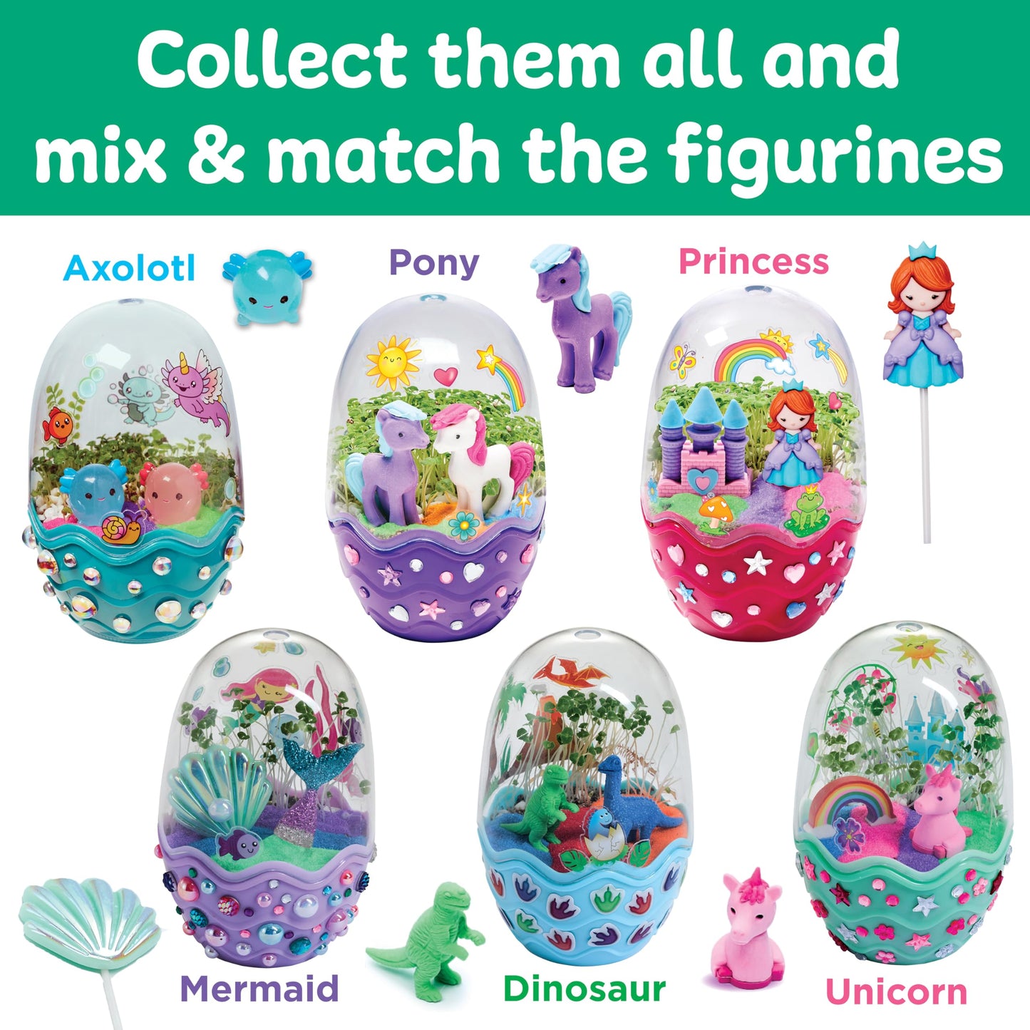 Creativity for Kids Mini Axolotl Garden Terrarium Kit – STEM Science Craft for Kids, DIY Grow Kit, Fun Gift & Stocking Stuffer for Girls Ages 6+