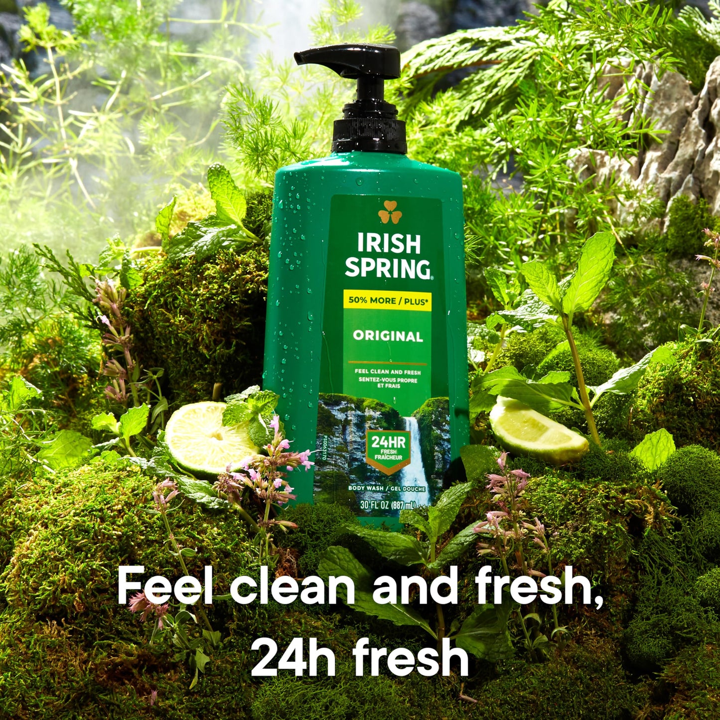 Irish Spring Men's Body Wash Original, 30 fl oz Pump – 24-Hour Freshness, Moisturizing, Paraben-Free, Biodegradable, Cool Fresh Scent