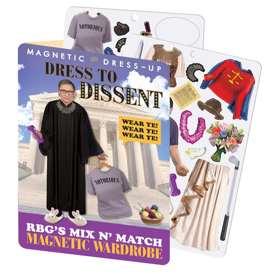 The Unemployed Philosophers Guild RBG Ruth Bader Ginsburg Dress to Dissent Mix and Match Magnetic Wardrobe - Play Set for Your Fridge (35+ Pieces)