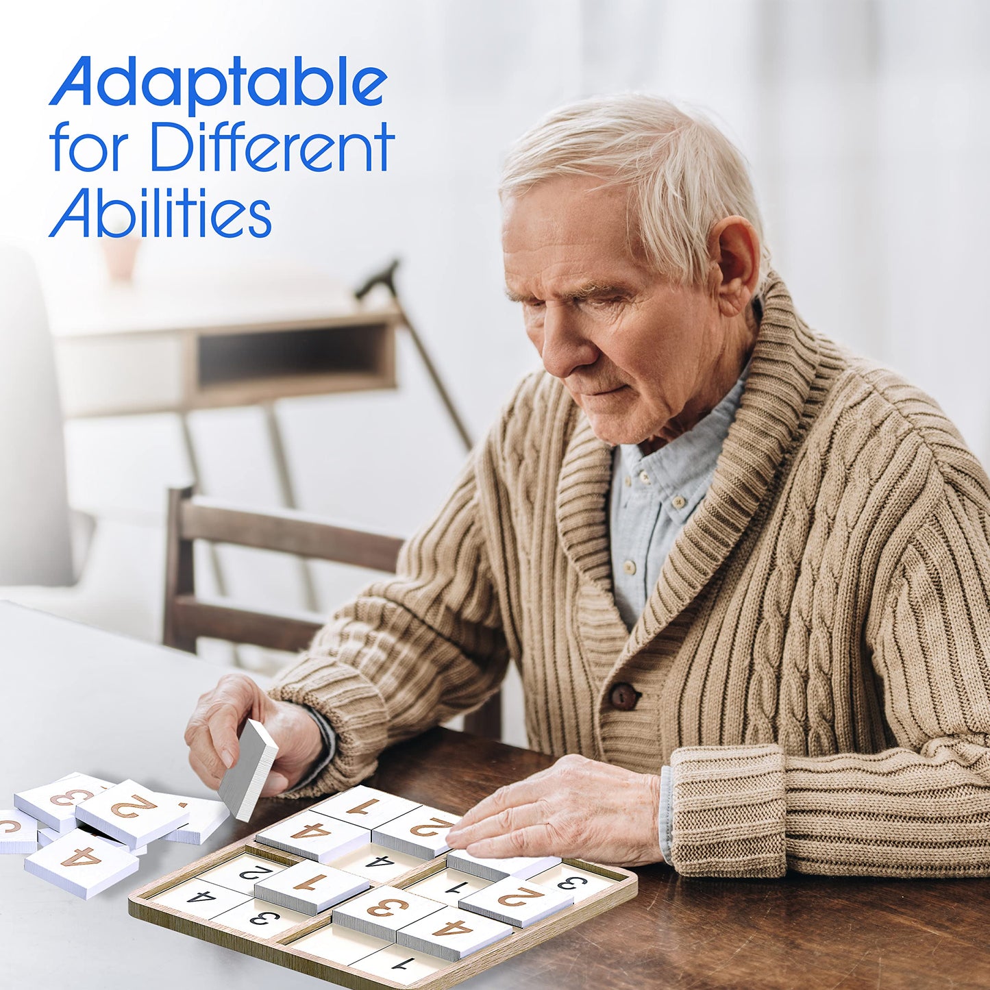 Keeping Busy Wooden Sudoku Game with Templates | Dementia Activities for Seniors | Dementia Products for Elderly | Alzheimers Products for Elderly Gifts Memory Games for Seniors Alzheimers Activities