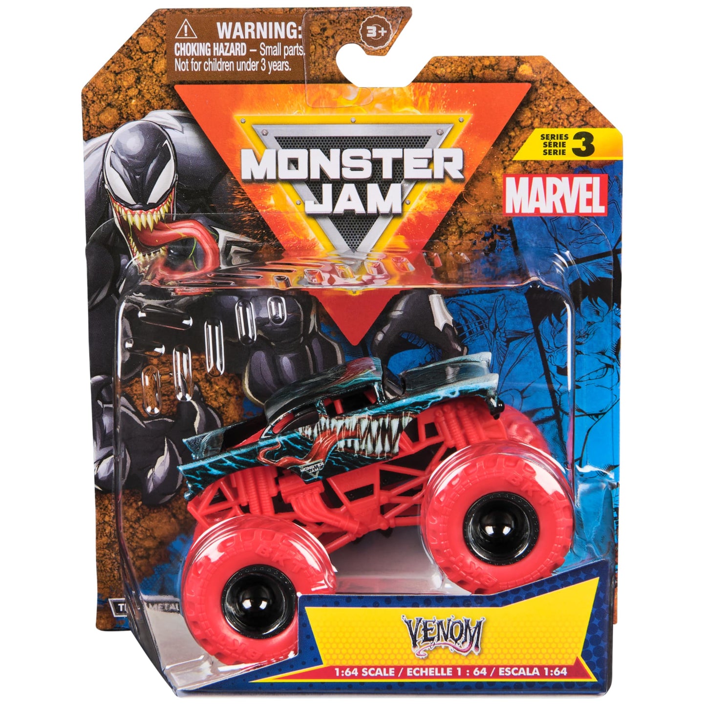 Monster Jam, Marvel Official Venom Monster Truck, Die-Cast Vehicle, 1:64 Scale, Super Hero Kids Toys for Boys Ages 3 and up