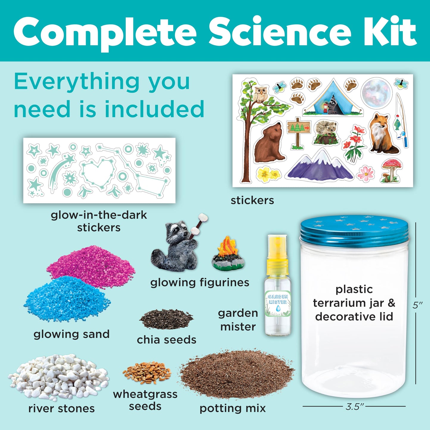 Creativity for Kids Grow 'N Glow Terrarium Kit - Educational Science Kits, Kids Gifts for Boys and Girls, Craft and STEM Projects (Ages 6+)