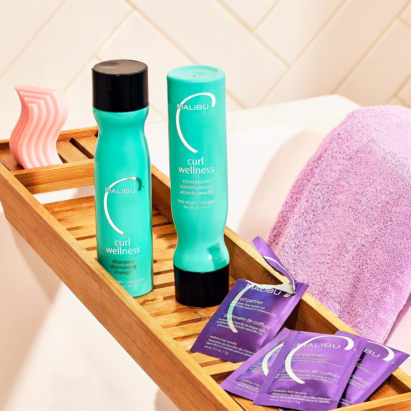 Malibu C Curl Partner Wellness Remedy (1 Packet) | Removes Mineral Buildup for Healthier, Bouncier Curls | Gentle Antioxidants for Curly Hair Care